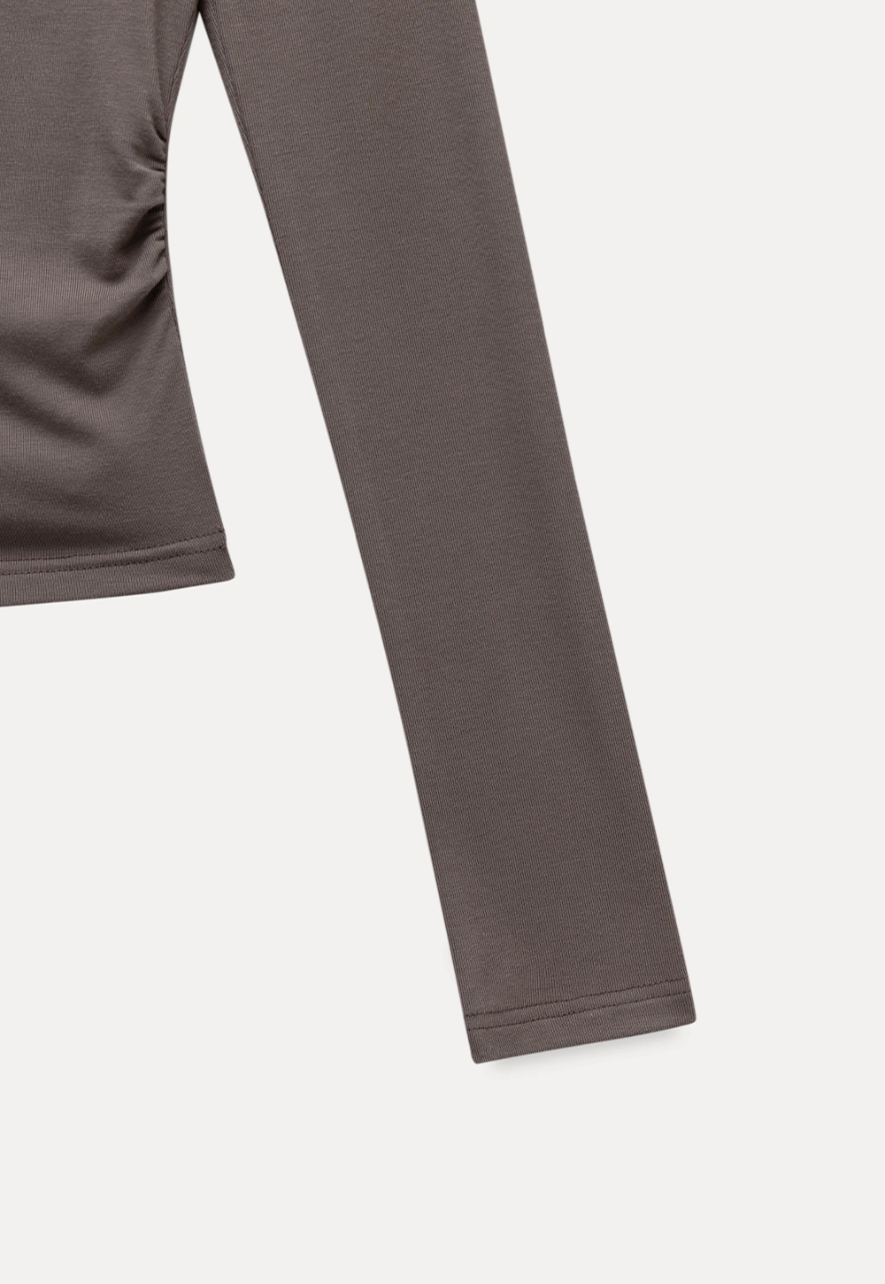 Women Boat Neck Ruched Long Sleeve T-Shirts