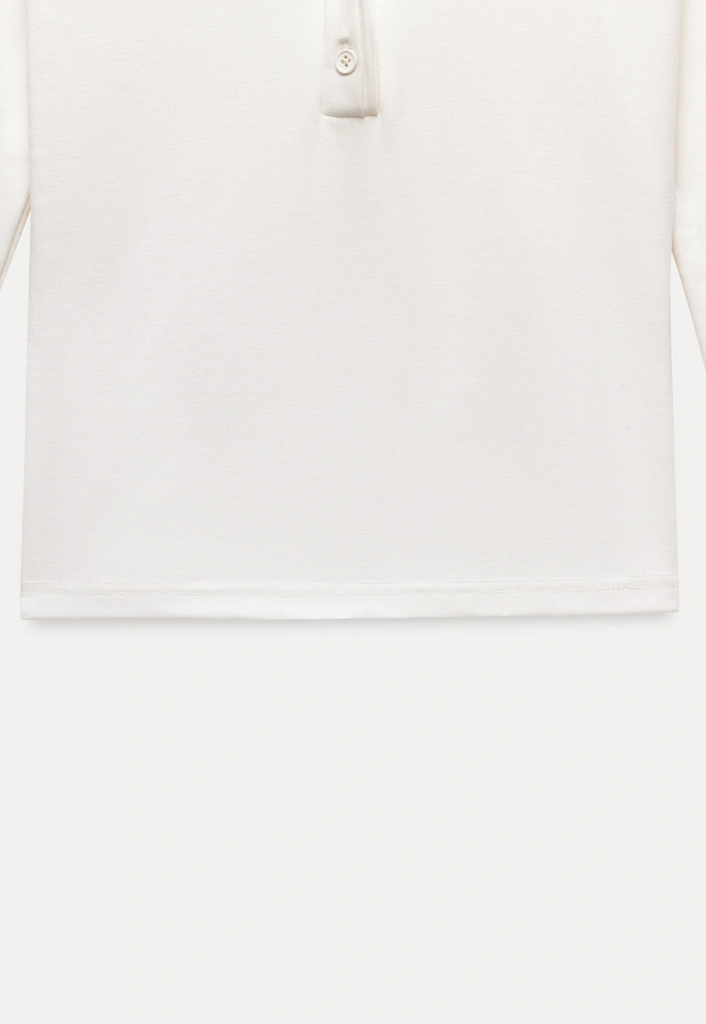 Womens White Lace Trim V Neck Long Sleeve Henley Top