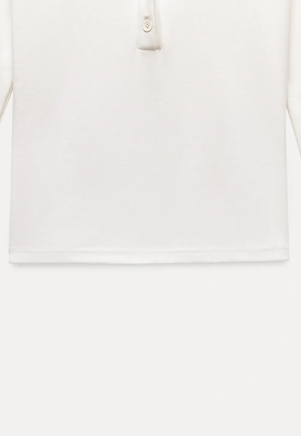 Womens White Lace Trim V Neck Long Sleeve Henley Top