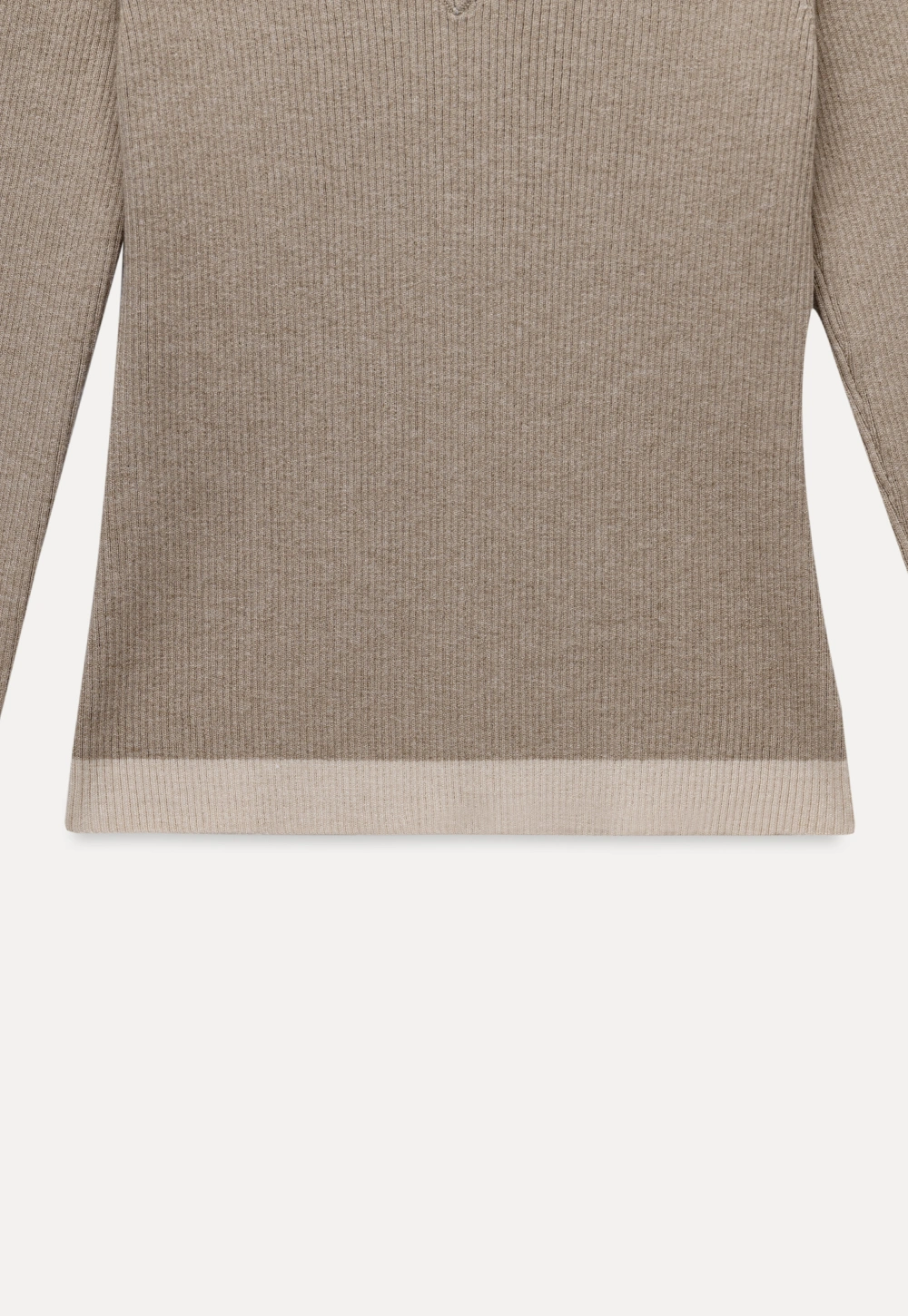 Womens V Neck Contrast Trim Knit Long Sleeve Top