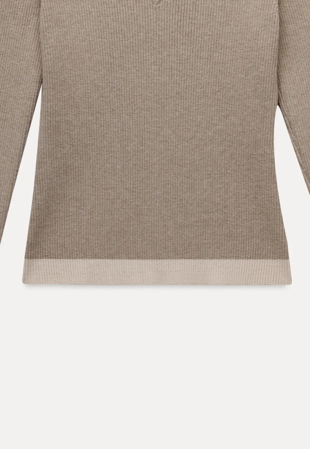 Womens V Neck Contrast Trim Knit Long Sleeve Top