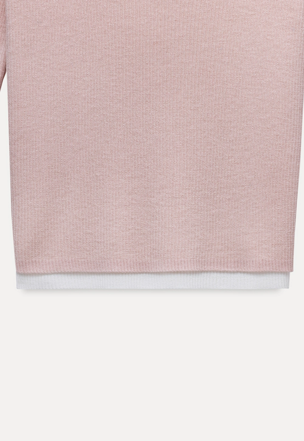 Contrast Layered Knit Long Sleeve Top