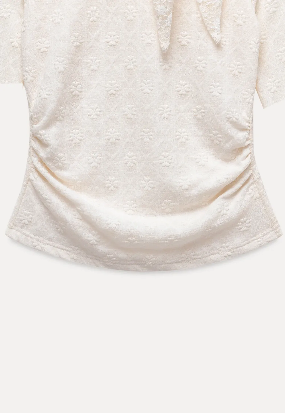 Lace Tie Neck Long Sleeve Blouse