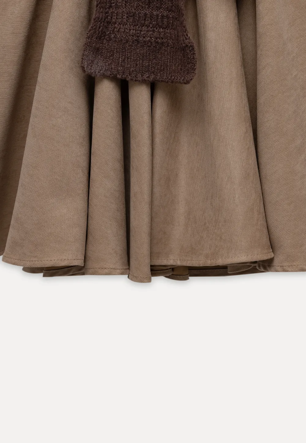 Belted Shirt Dress with Knit Scarf