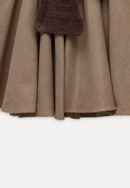 Belted Shirt Dress with Knit Scarf