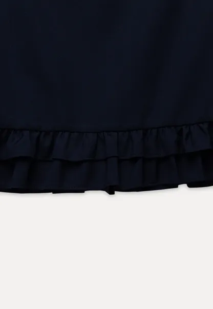 Womens Peter Pan Collar Jacket and Ruffle Hem Skirt Set