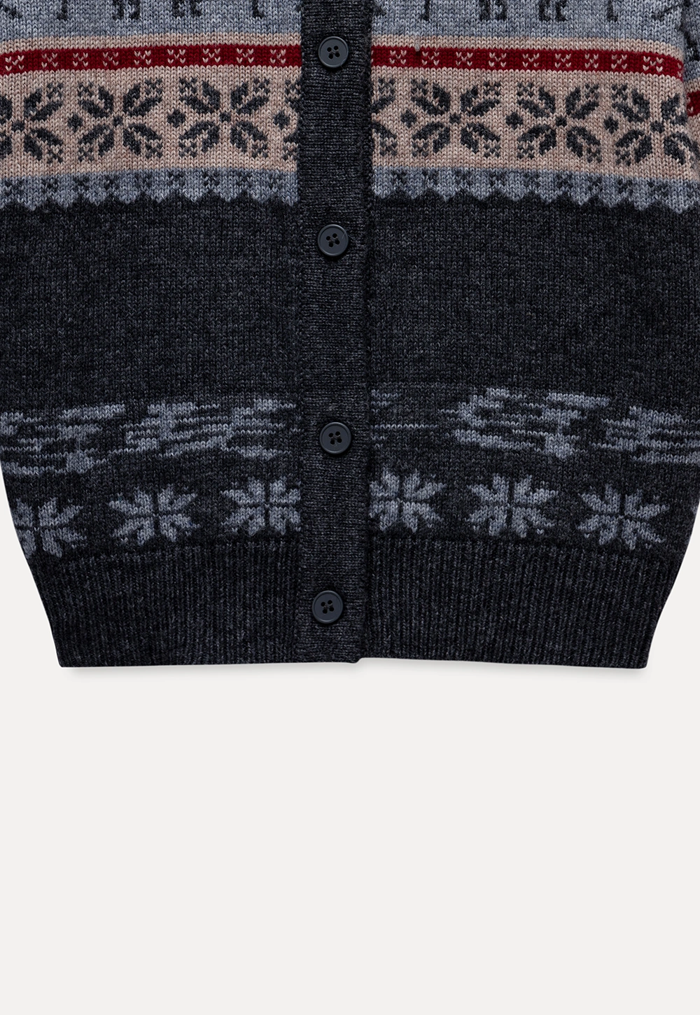 Reindeer Snowflake Pattern Knit Cardigan