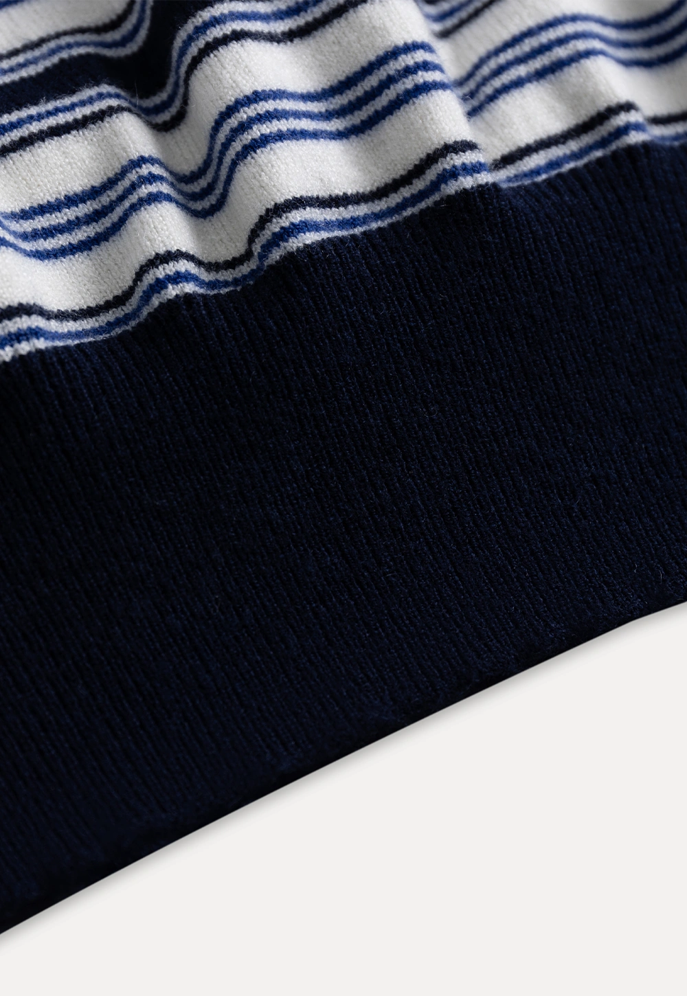 Womens Striped Knit Polo Sweater Long Sleeve