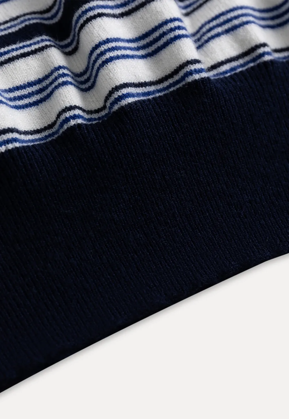 Womens Striped Knit Polo Sweater Long Sleeve