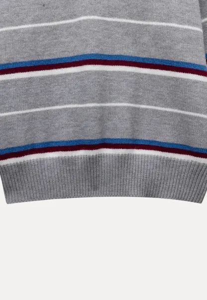 Striped Polo Knit Sweater