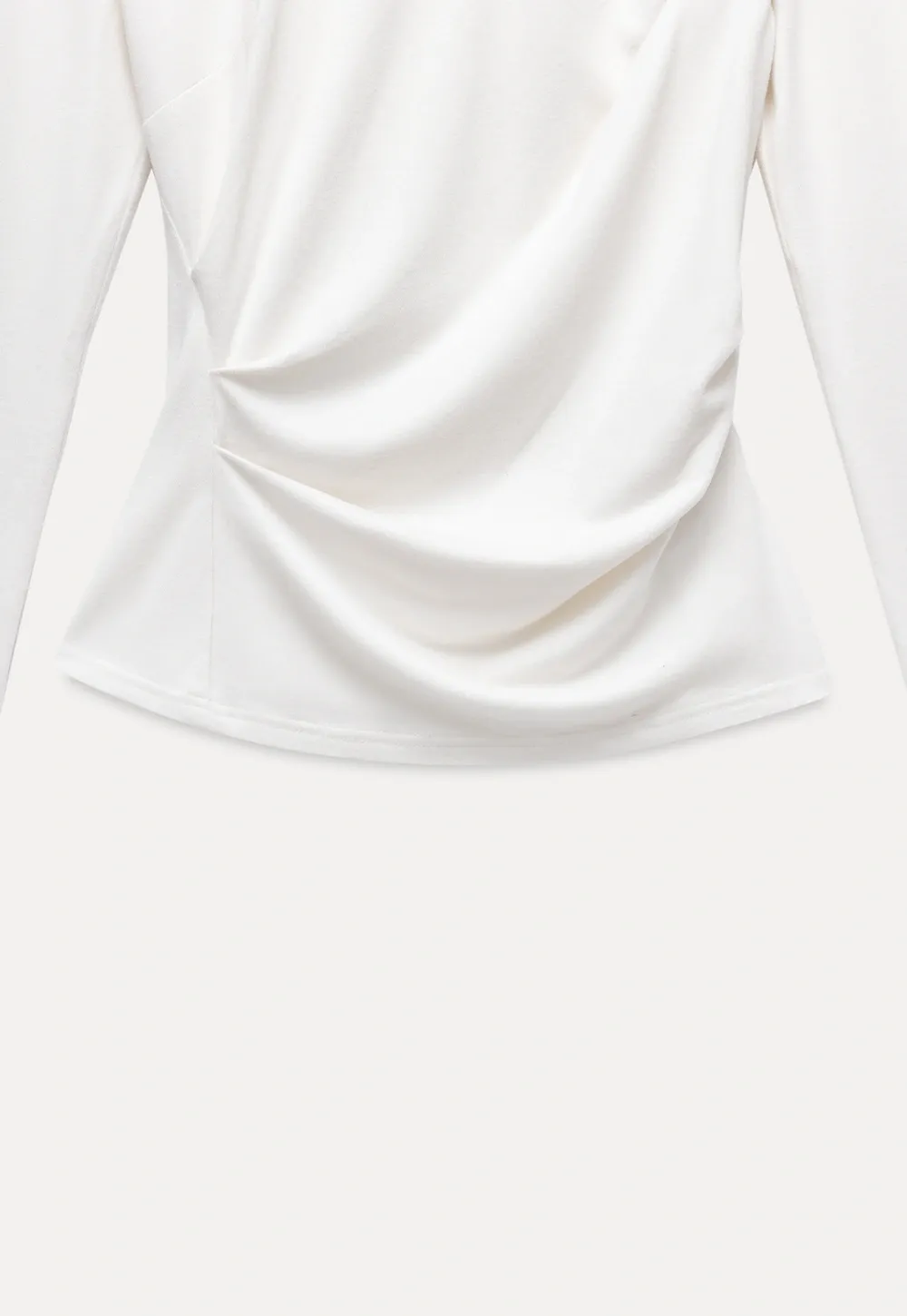 Womens Slim Fit White Long Sleeve Top