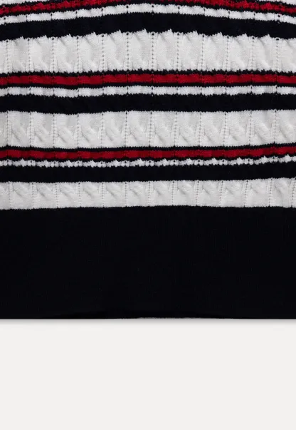 Women’s V-Neck Striped Knit Sweater