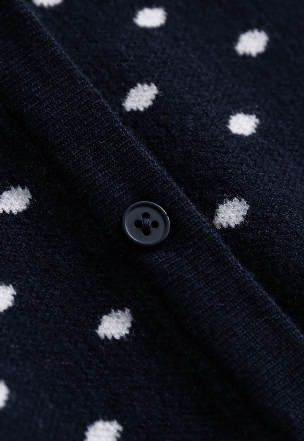 Vintage-Inspired Polka Dot Knit Cardigan