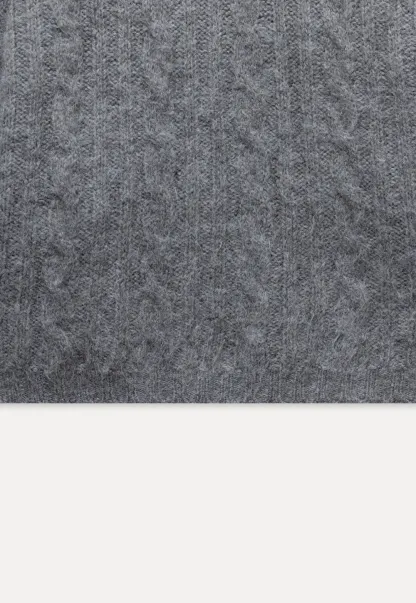 Womens High Neck Cable Knit Sweater