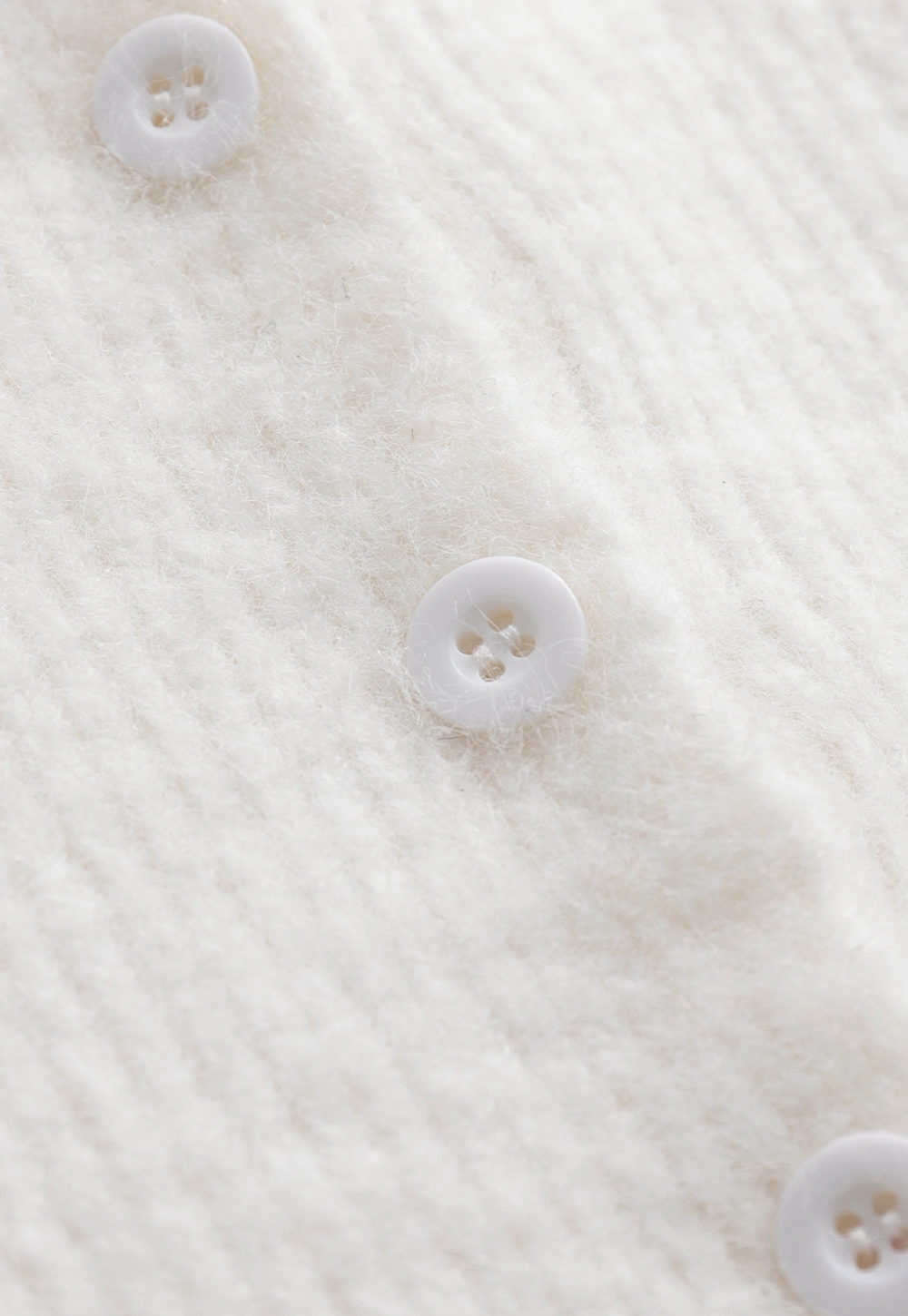 Womens White V-Neck Cardigan