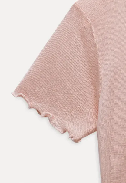 Women’s Ruffle Hem Button Down Knit Top