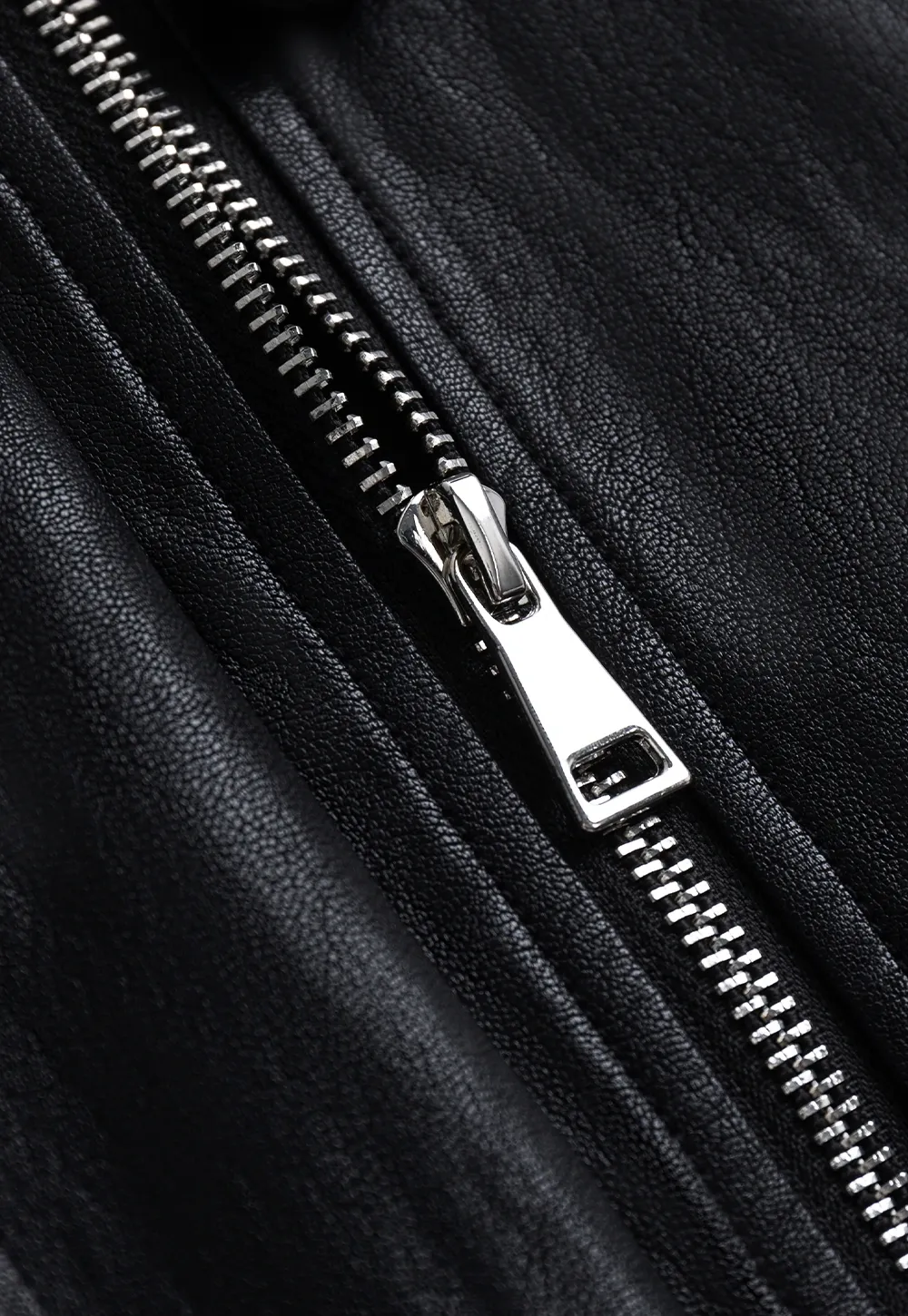 Womens Black Faux Leather Jacke