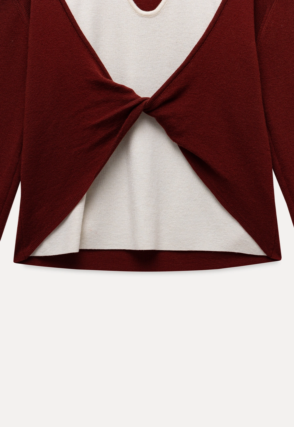 Women Casual Long Sleeve Halter Top with Twist Front Design