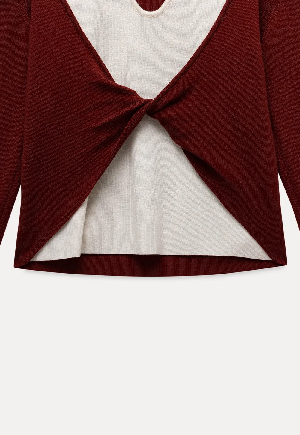 Women Casual Long Sleeve Halter Top with Twist Front Design