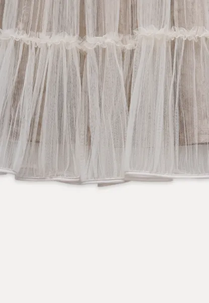Women Romantic Layered Tulle Midi Skirt