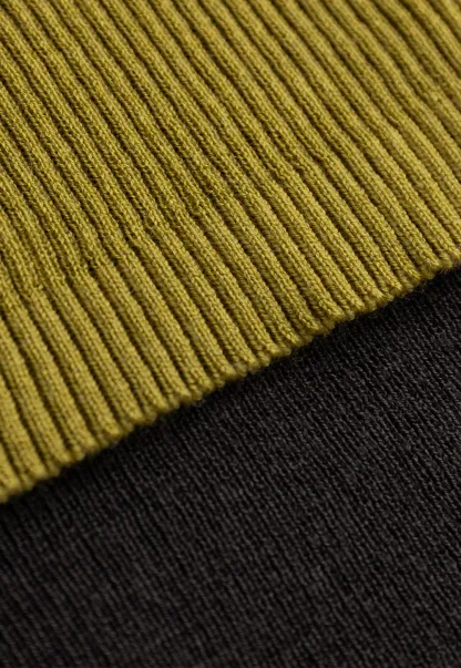 Womens Color Block Turtleneck Knit Top