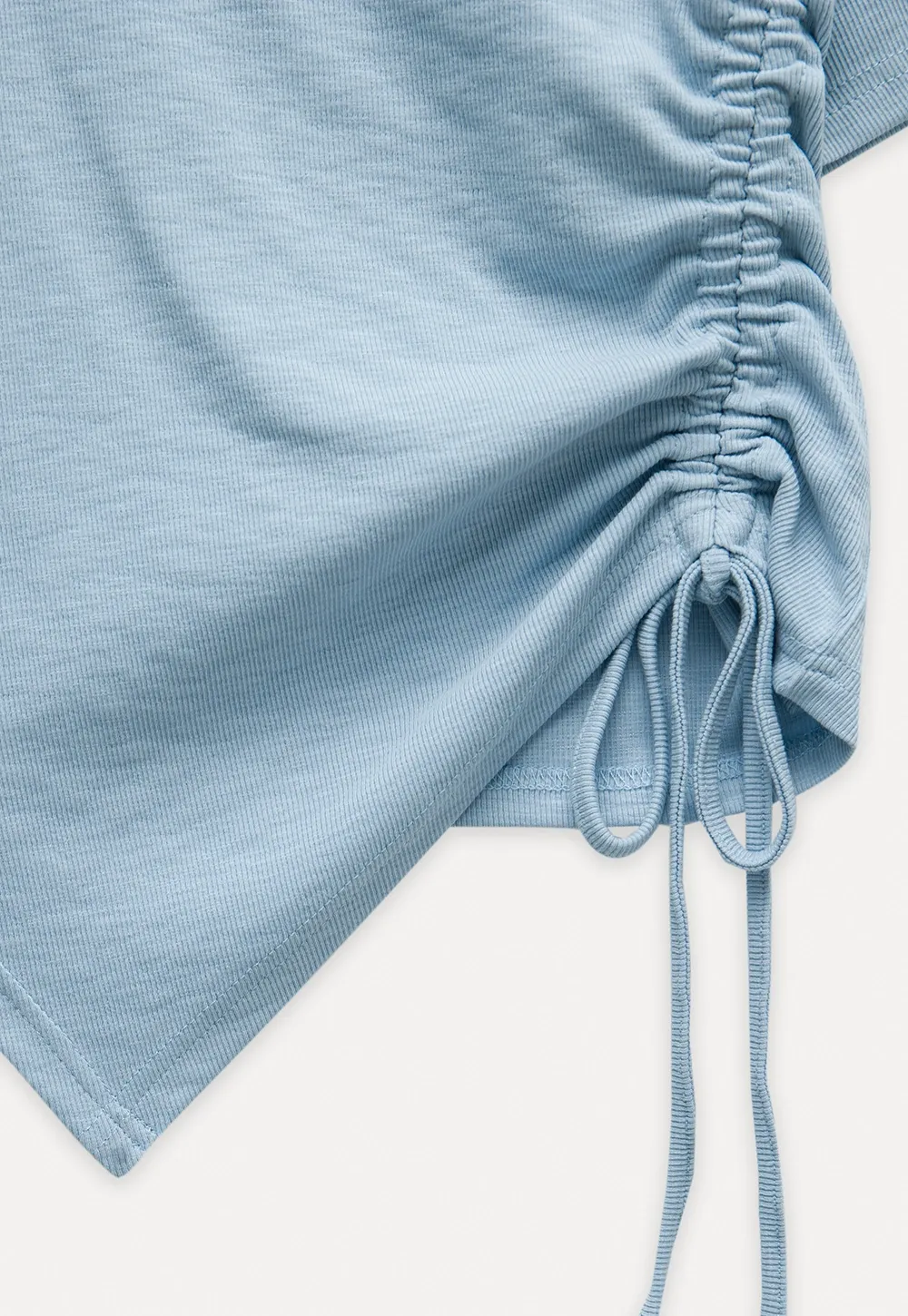 Asymmetrical Ruched Crop Top
