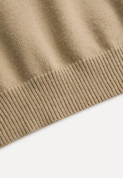 Women Faux Layered Sweater with Scarf Collar