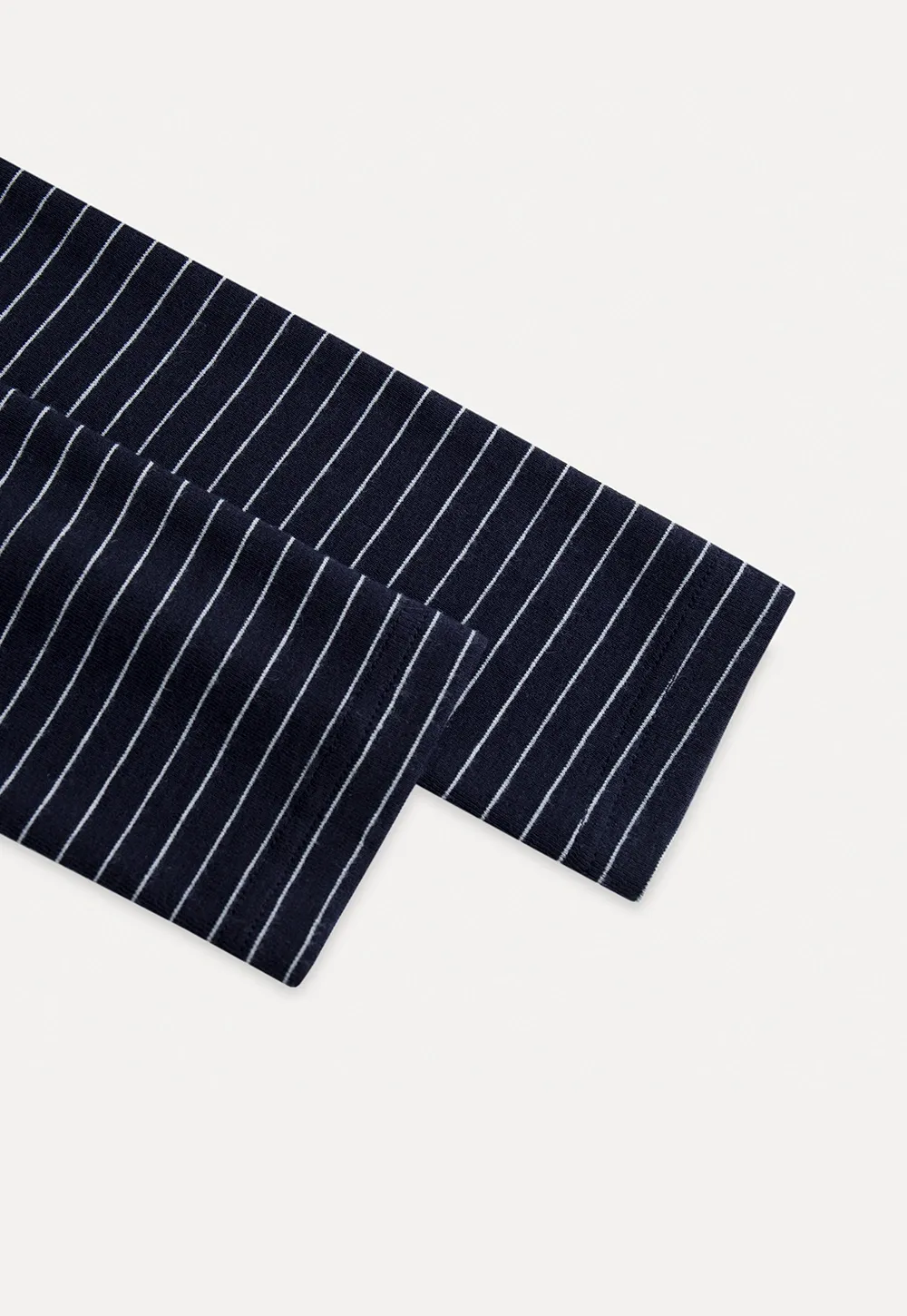 Women Striped Long Sleeve Tee with Ruffled Neckline