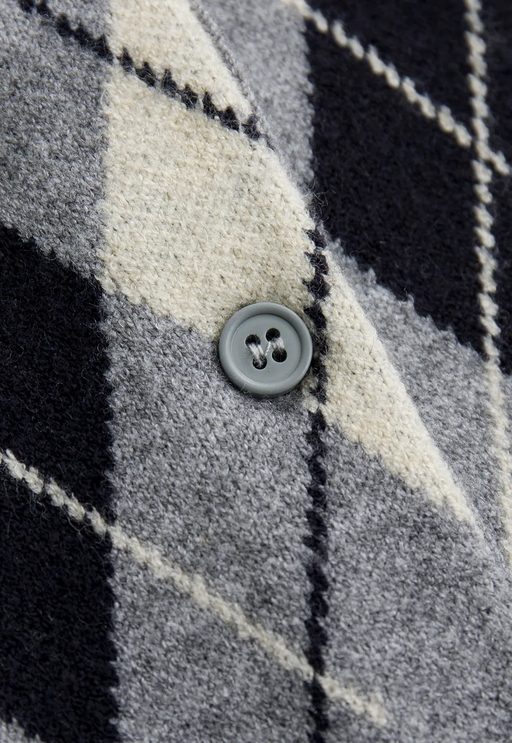 Women Vintage Argyle Pattern Knit Cardigan