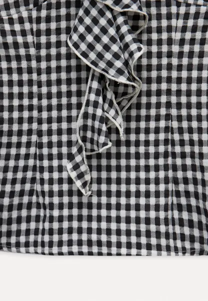 Ruffled Gingham Check Sleeveless Top