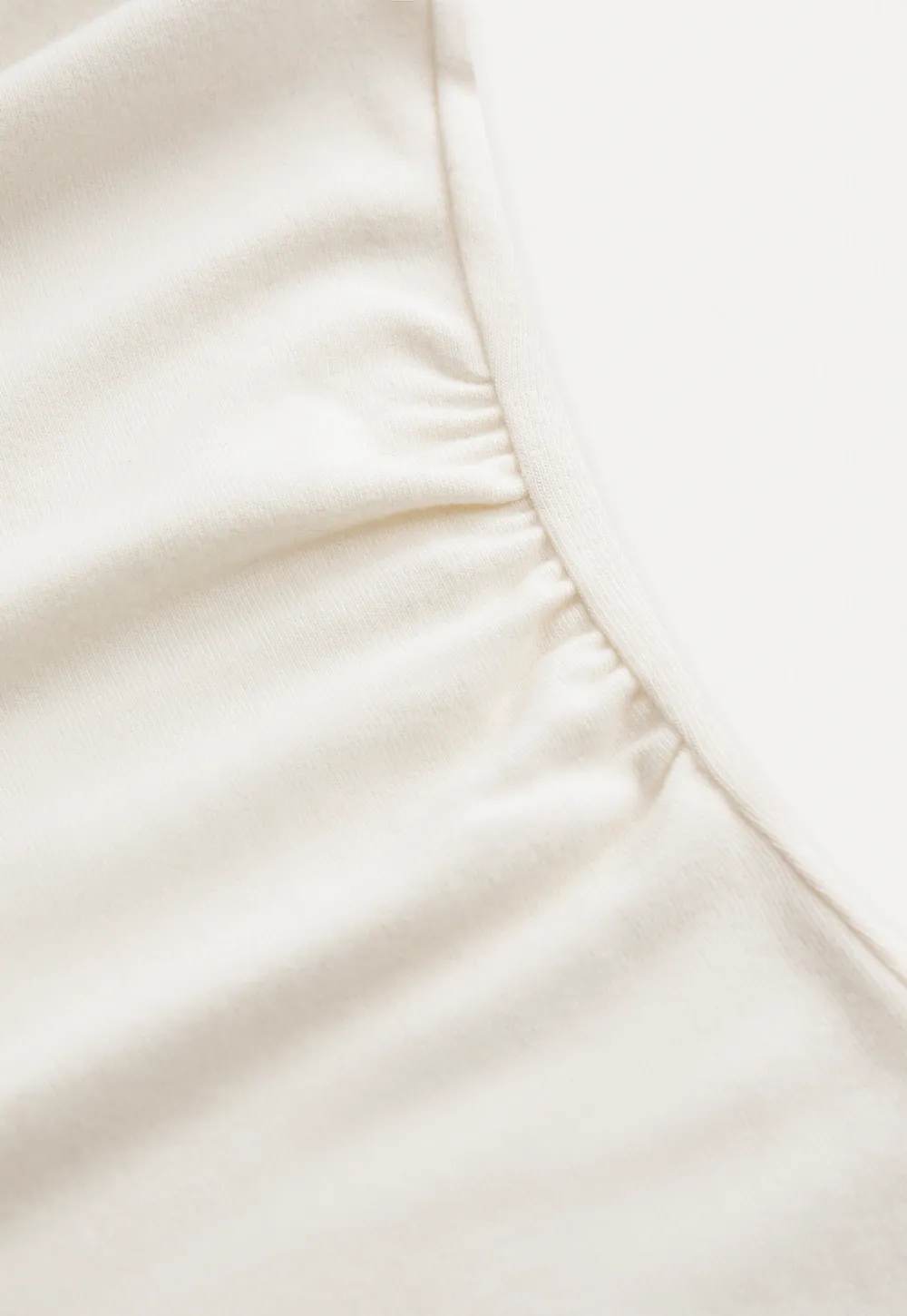 Women Cream White Lace Cuff High Neck Tee