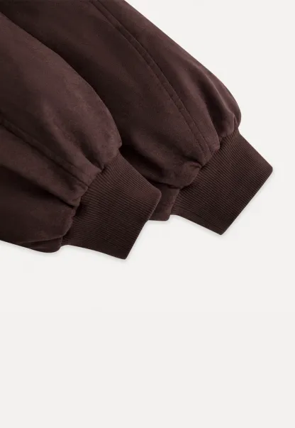 Women Fuzzy Collar Suede Jacket Warm Outerwear