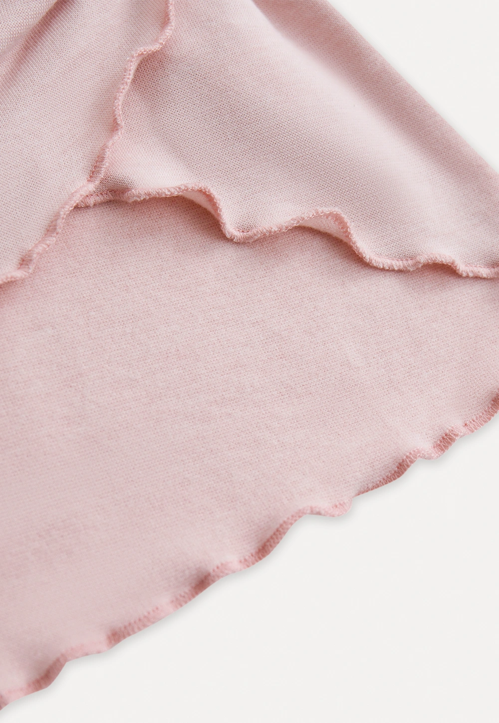 Ruffled V Neck Slim Fit Long Sleeve Tee