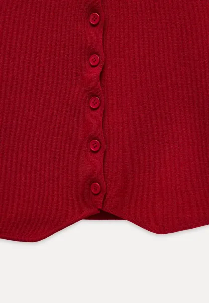 Collared Sleeveless Knit Top