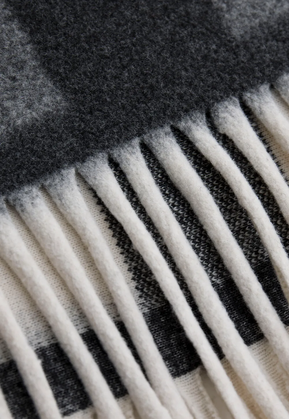 Checked Fringe Poncho