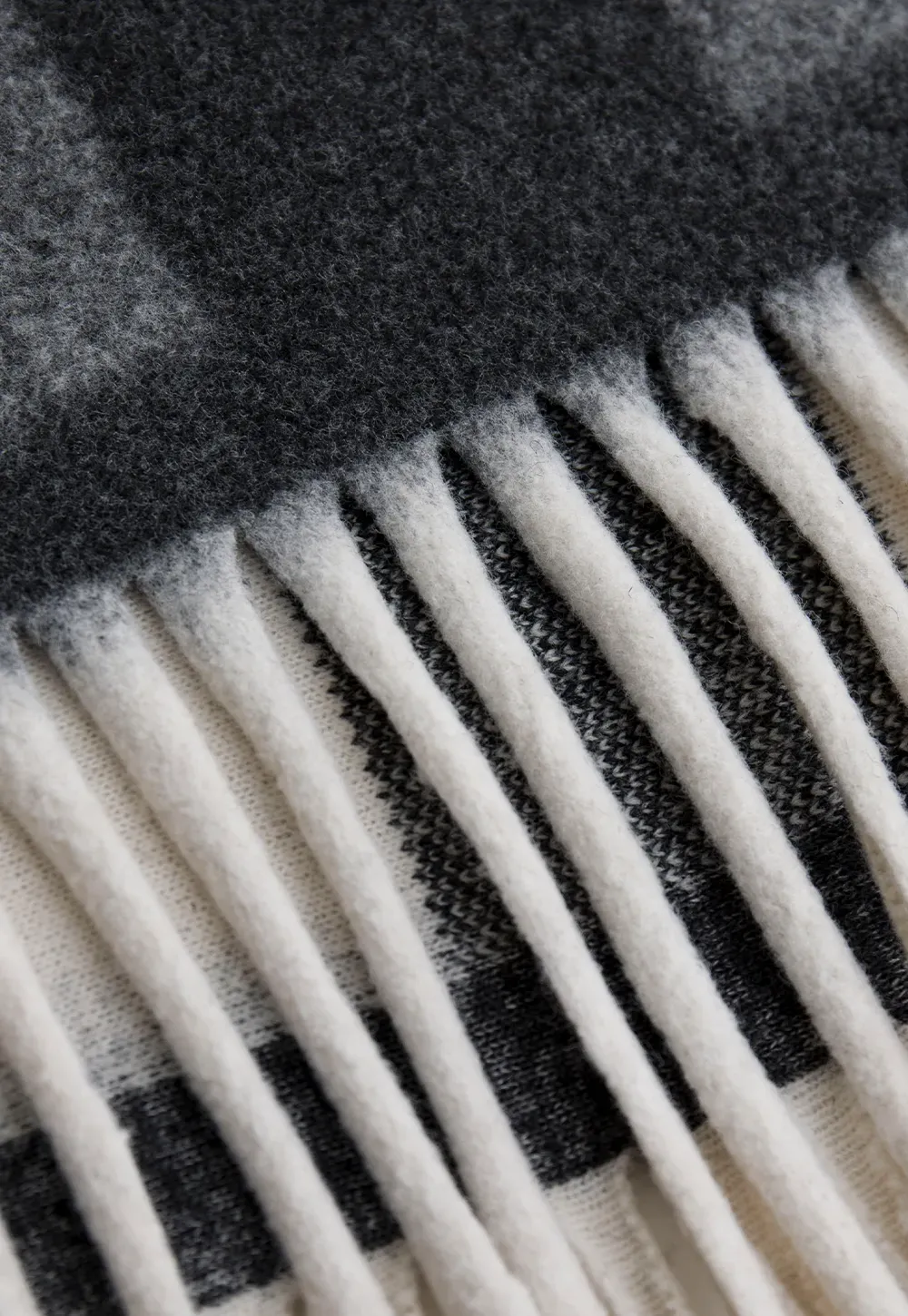 Checked Fringe Poncho