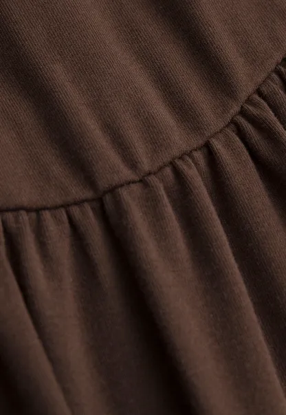 Women Long Sleeve Ruffle Neck Vintage Maxi Dress