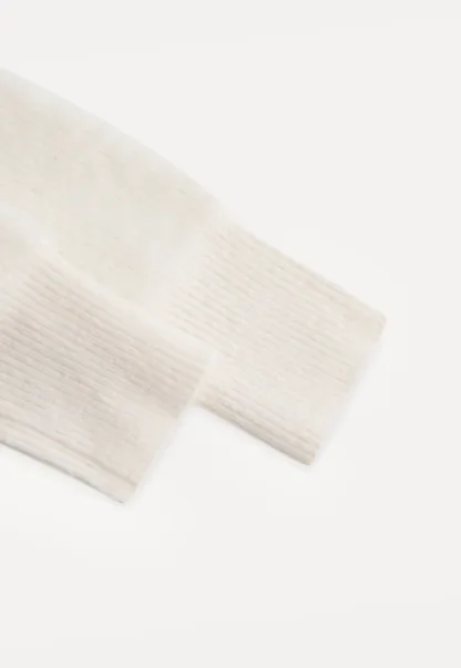 Cozy White Turtleneck Sweater Women Fuzzy Knit Top