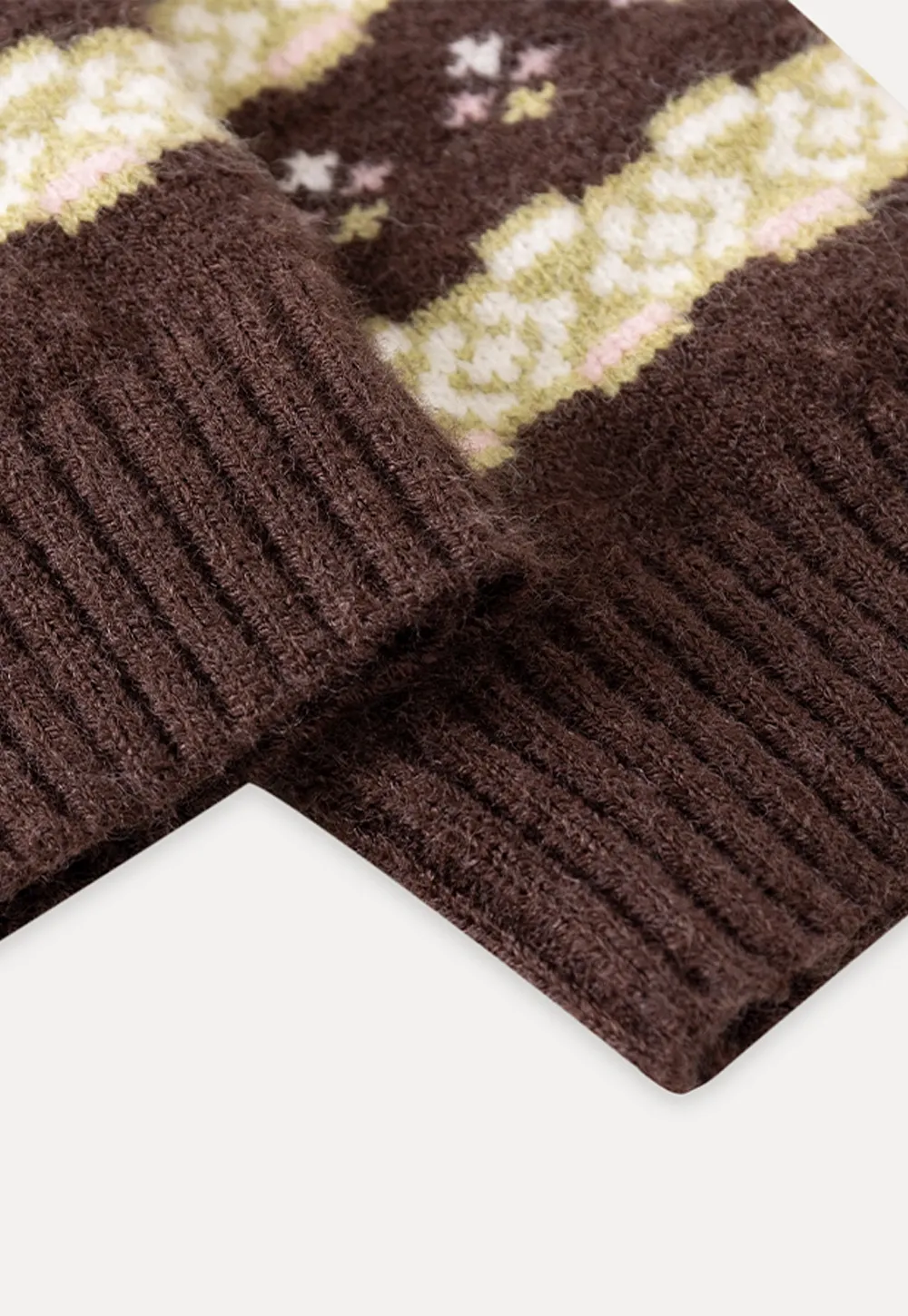 Women Warm Knit Cardigan Set Vintage Striped Style