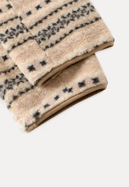 Women Vintage Fleece Jacket Striped Warm Outerwear