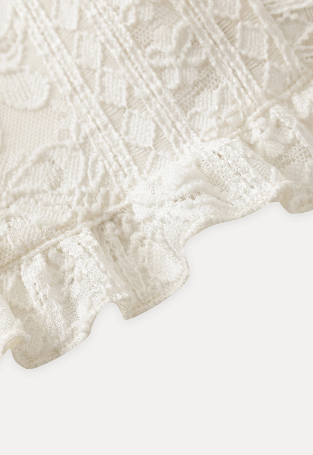 Elegant White A-Line Lace Skirt