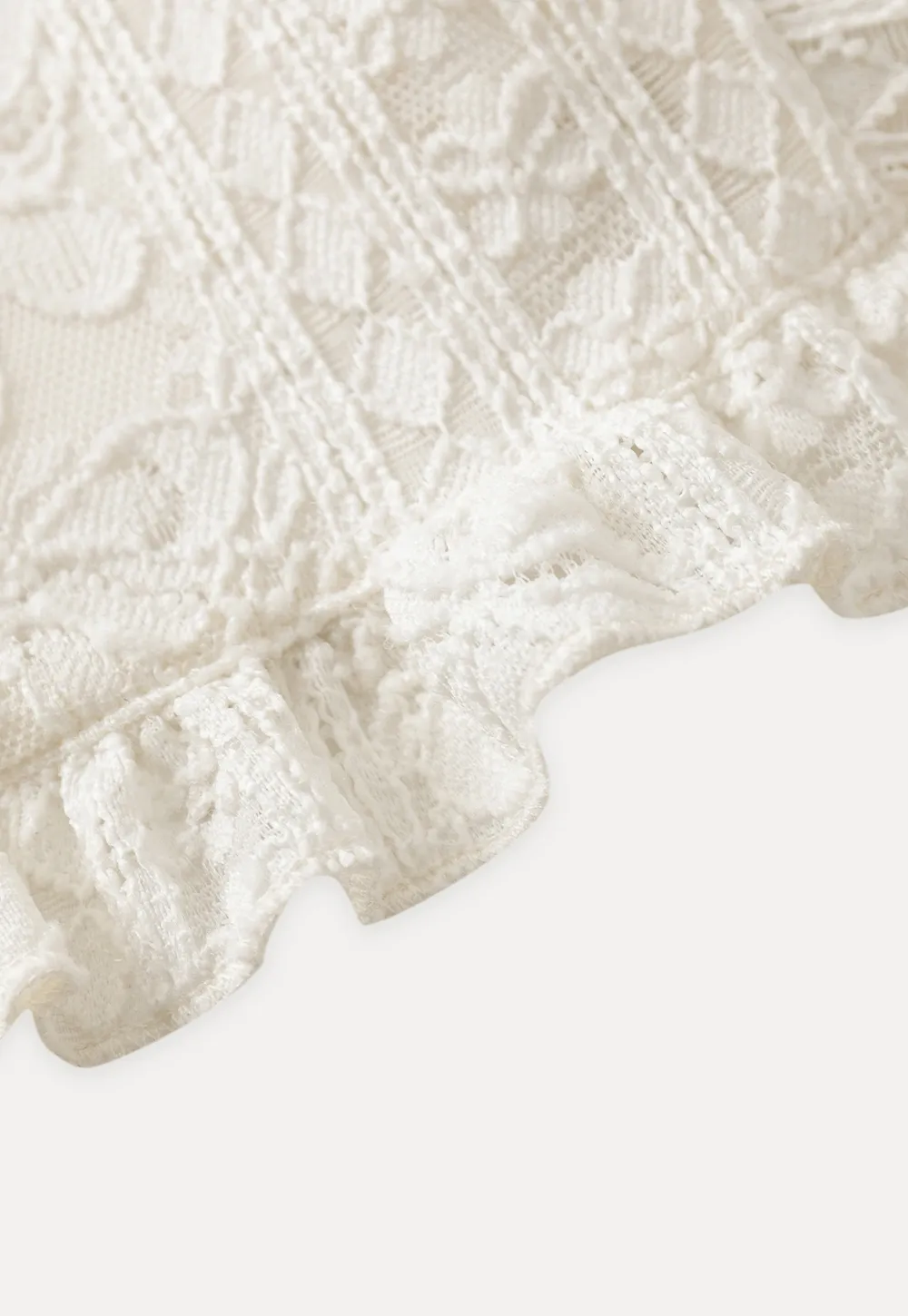 Elegant White A-Line Lace Skirt