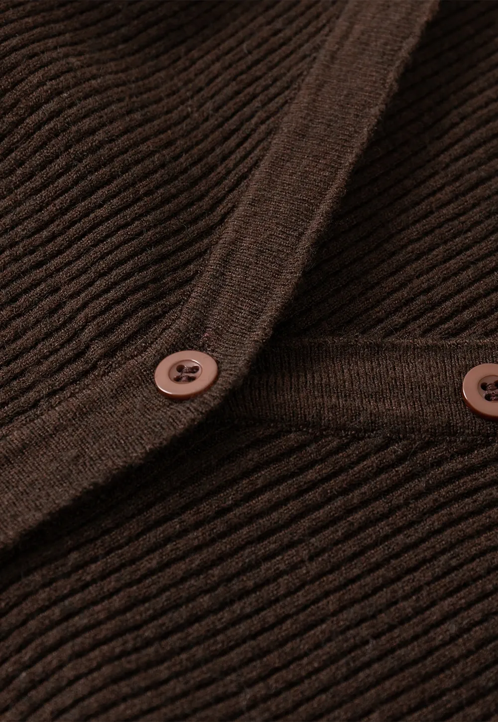 Womens Ribbed Long Sleeve V-Neck Button Top