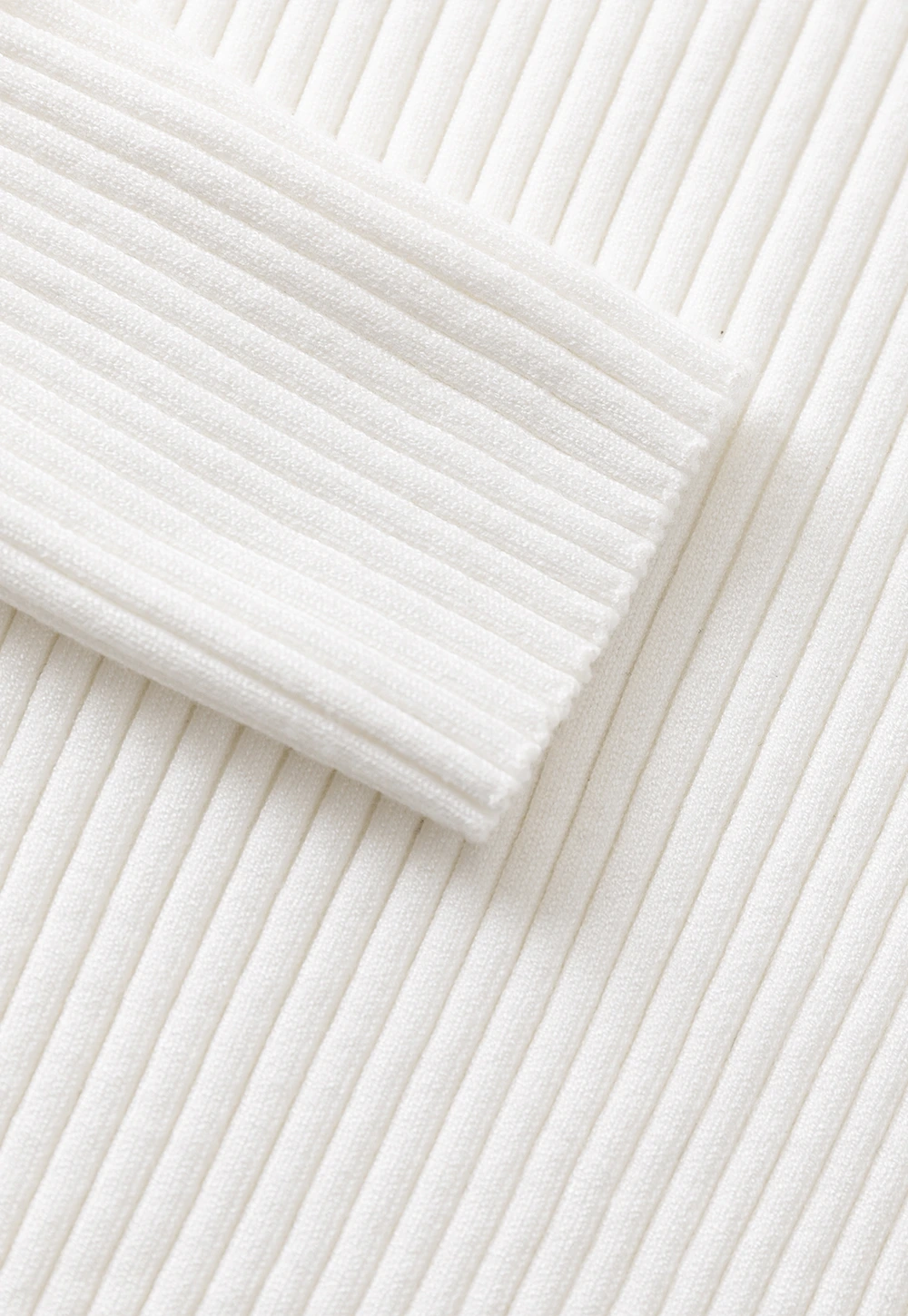 Womens Ribbed Long Sleeve Top with Bow Detail