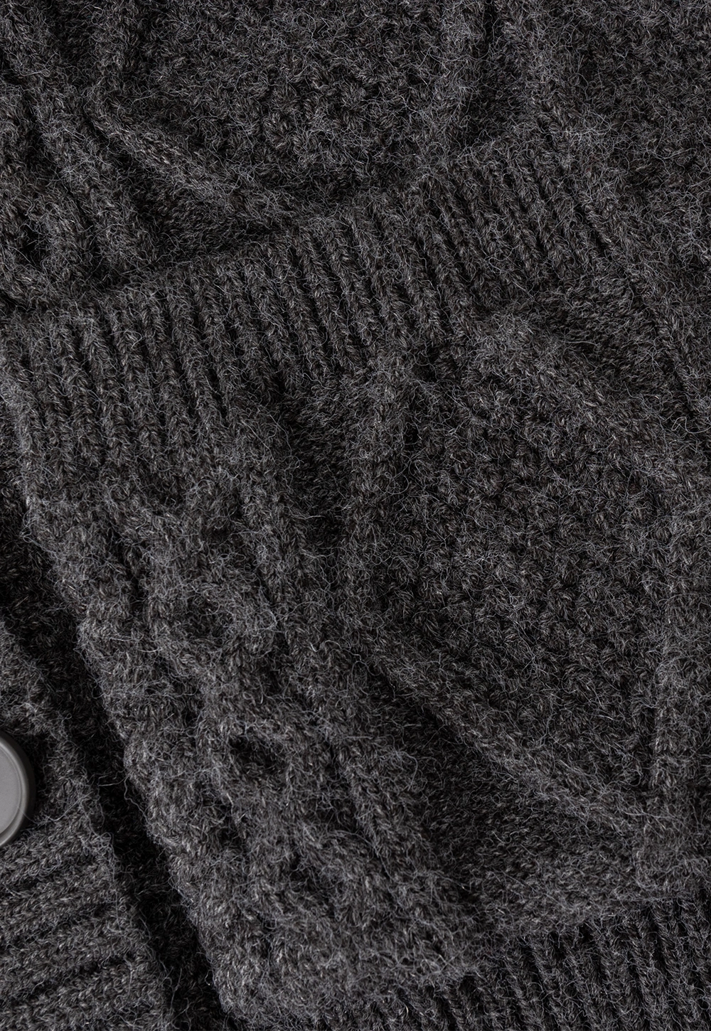 Classic Cable Knit Cardigan with Hood and Button Closure