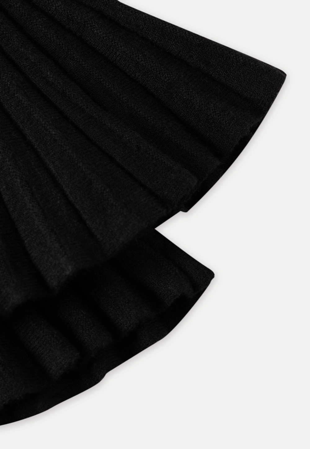 Black Pleated Dress with Bell Sleeves for Women
