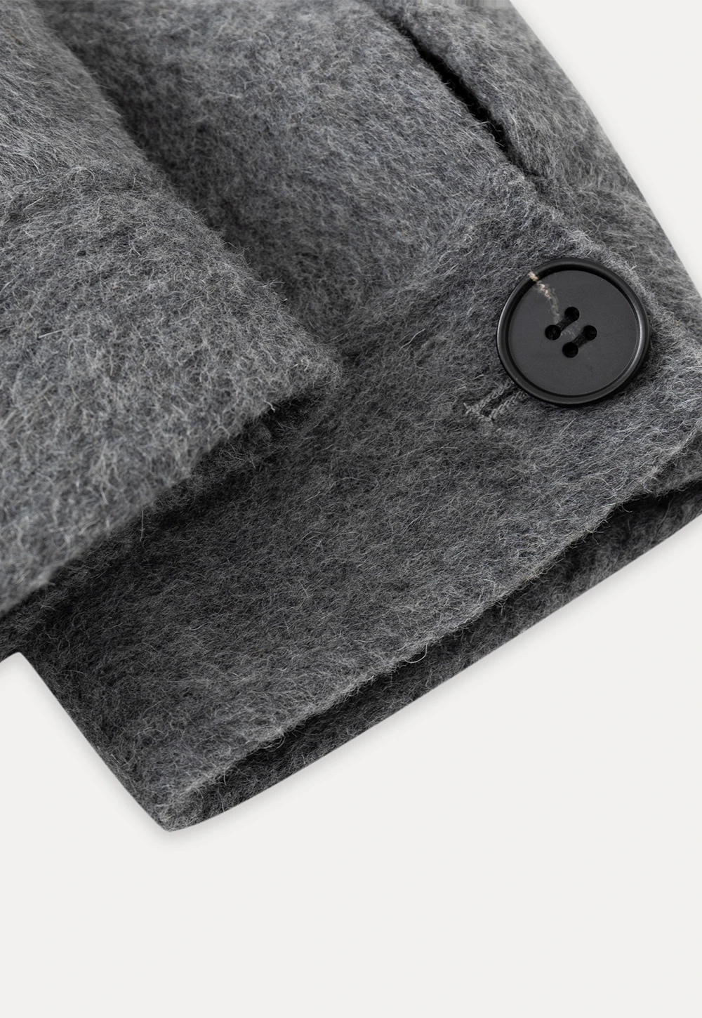 Stand Collar A-line Waist Cinching Cropped Double-Faced Coat