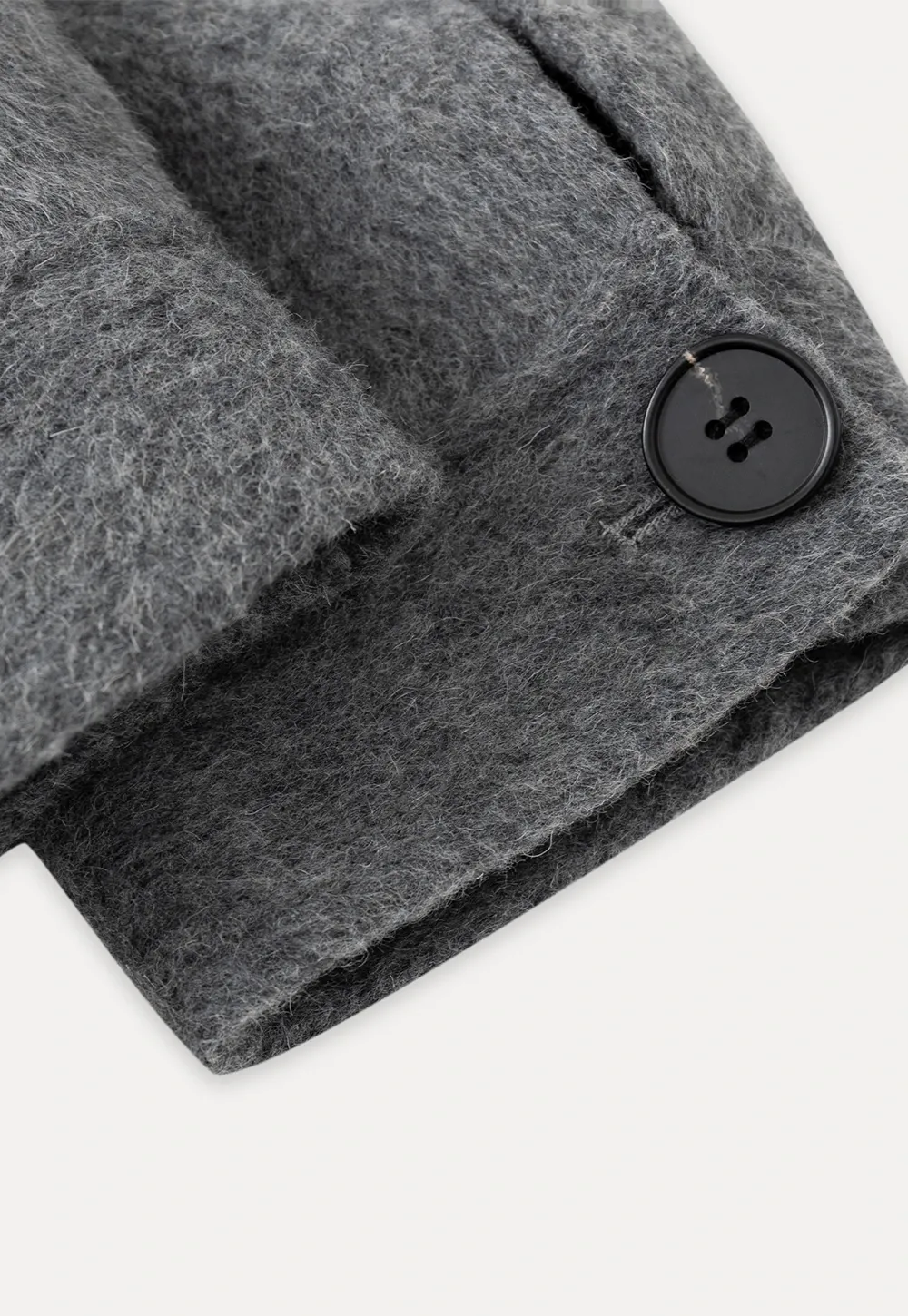 Stand Collar A-line Waist Cinching Cropped Double-Faced Coat