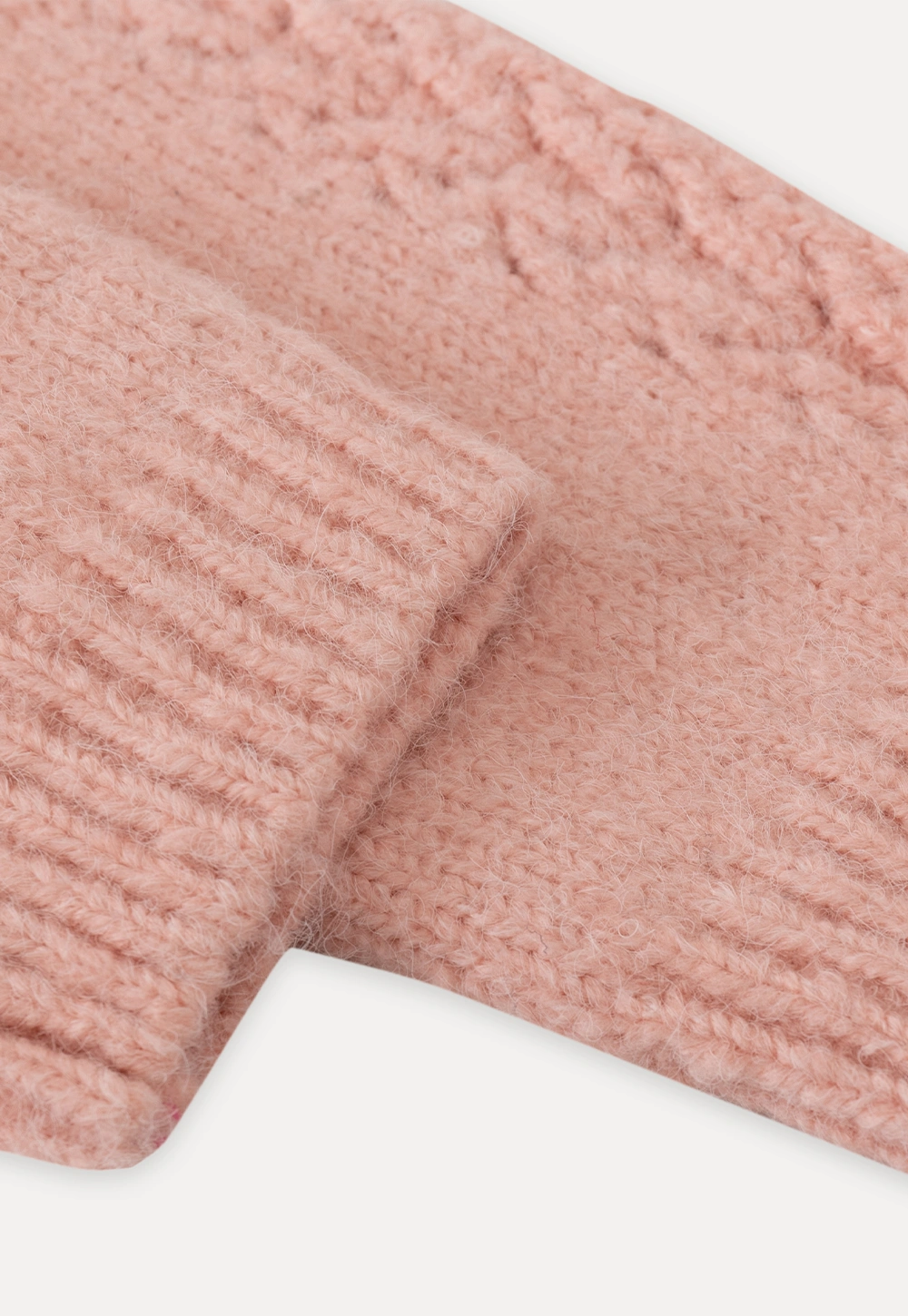 Women Soft Pink V-Neck Knit Sweater