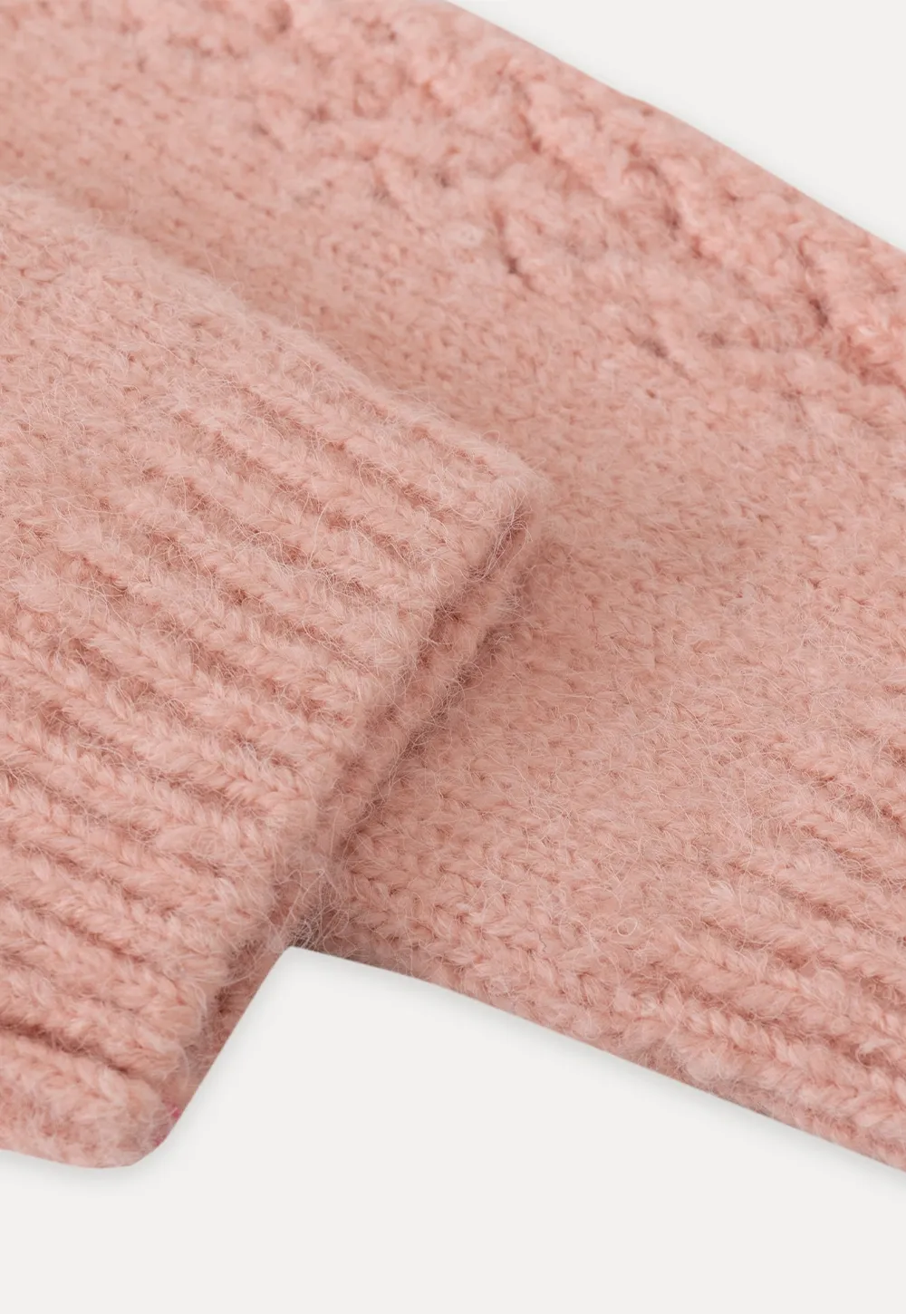 Women Soft Pink V-Neck Knit Sweater